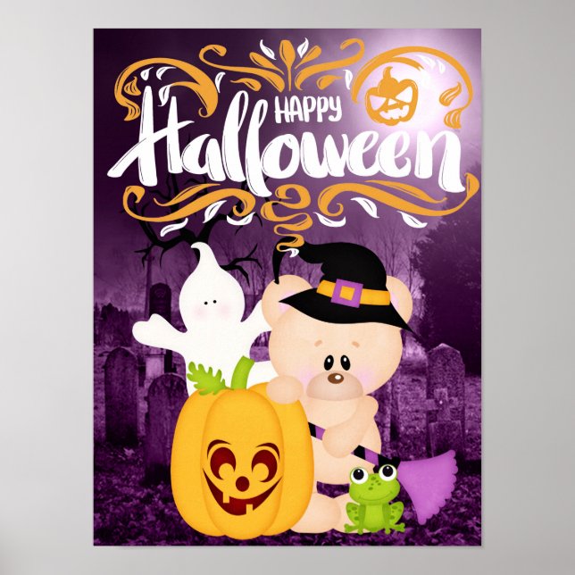 Poster Teddy Bear Warlock - Feliz Halloween (Frente)