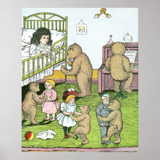 Póster Teddy Bears Waltz com Dolls