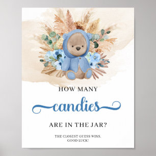 Poster Teddy Ursinho Quantas Candies Estão No Jar game