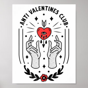 Poster Tee_1 da Tatuagem Anti-Dia de os namorados Raglan 