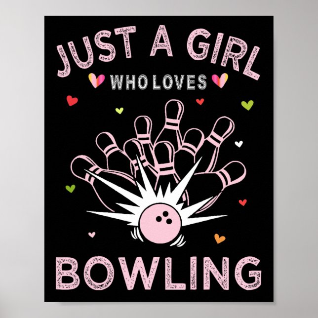 Poster Tee De Esporte Da boliche Para Mulheres Apenas Uma (Frente)