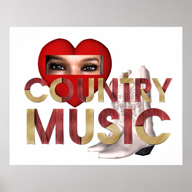 Póster TEE I Love Country Music (Frente)