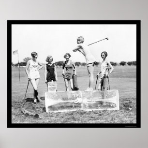 Póster Teeing fora do golfe 1926 do gelo