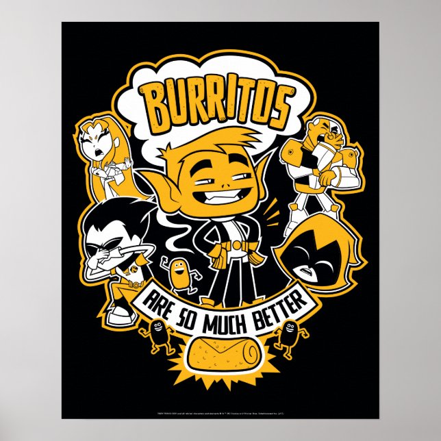 Póster Teen Titans Go! | Beast Boy "Burritos São Melhores (Frente)