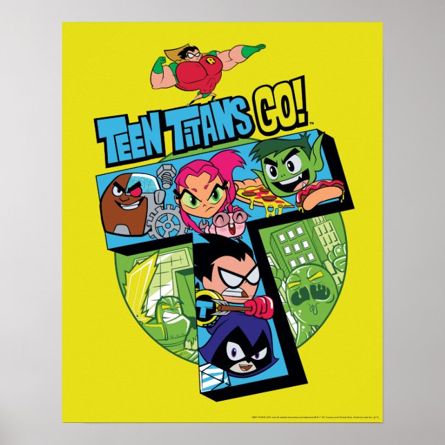 Poster Teen Titans Go! | Colagem em Torre de Titãs (Frente)
