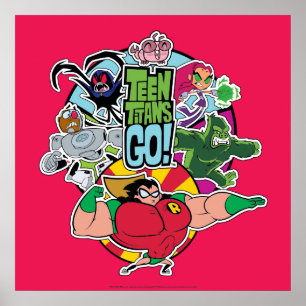Póster Teen Titans Go! Gráfico do grupo de equipes