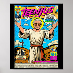 Poster Teenjus Jesus Meme Engraçado Cristo Fé Segunda Vin