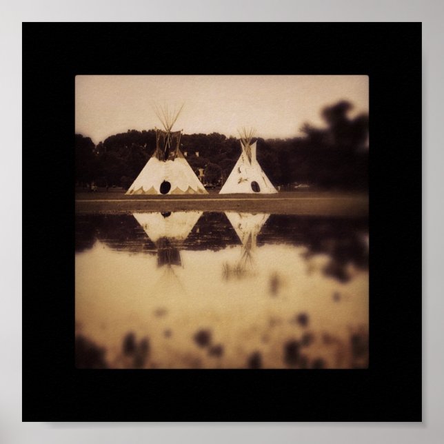 Póster Teepees no lago (Frente)