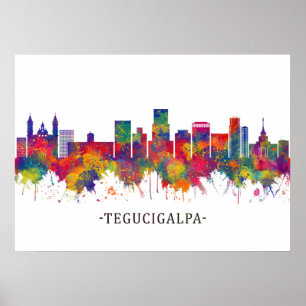 Poster Tegucigalpa Honduras Skyline