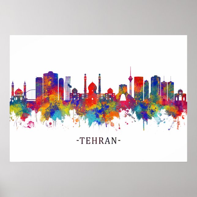 Poster Tehran Iran Skyline (Frente)