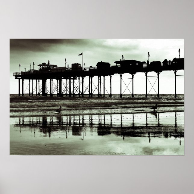 Poster Teignmouth Pier And Beach Devon Reino Unido (Frente)