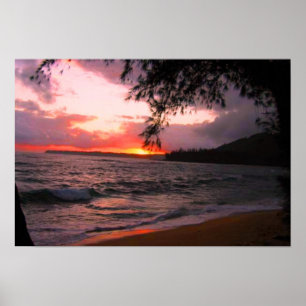 Poster Tela de cobertura do Kauai sunset