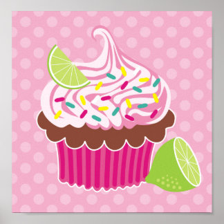 Póster Tela de Cupcake de Creme chicoteada