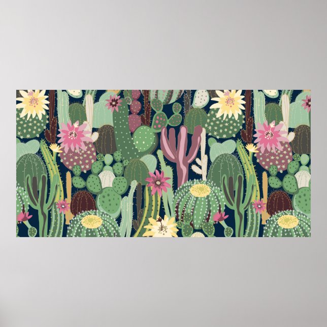 Poster tela de fundo contínua com cacto (Frente)