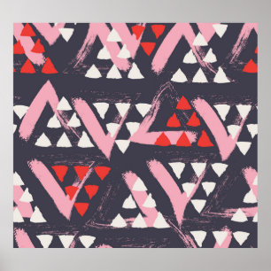 Poster Tela de padrão artístico desenhado à mão