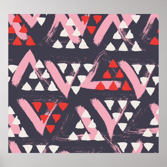 Poster Tela de padrão artístico desenhado à mão (Frente)