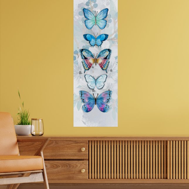 Poster Tela de tela de borboleta azul (Sala de Estar 2)