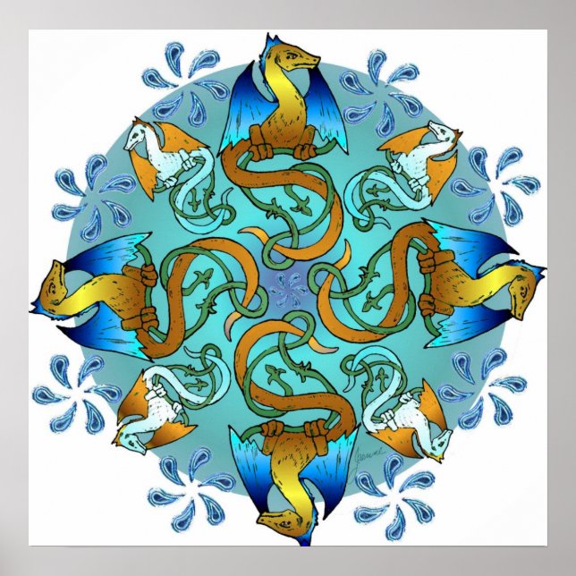 Póster Tela de tela de desenho Blues do Bornholm - no sen (Frente)