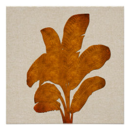 Póster Tela impressa de colagem da planta de cobre linen 