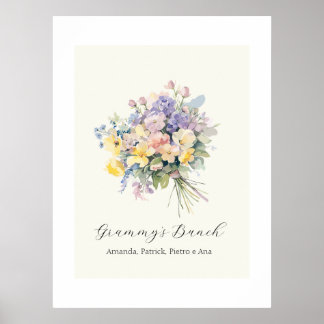 Poster Tela Personalizada Avó Flor de Netos