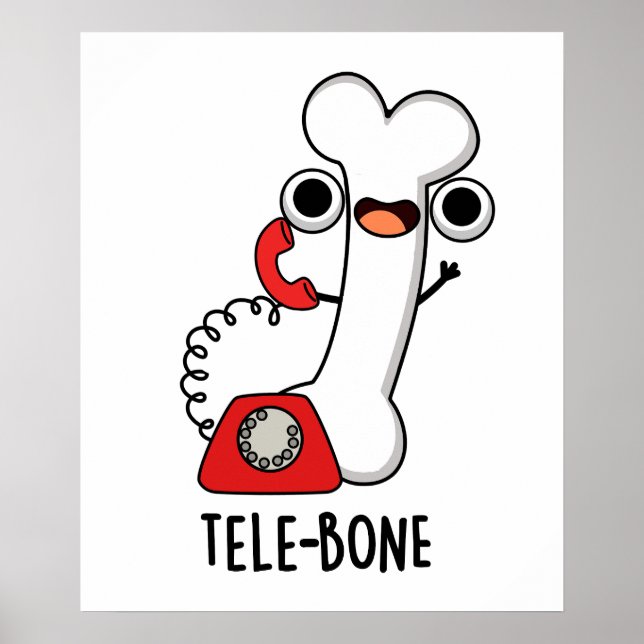 Poster Tele- osso Telefone Osso Engraçado Piada  (Frente)