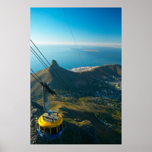 Póster Teleférico da Montanha da Mesa, Cidade do Cabo (Frente)