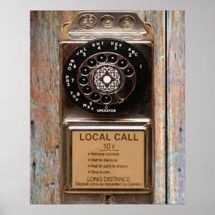 Poster Telefone antigo payphone rotativo robusto