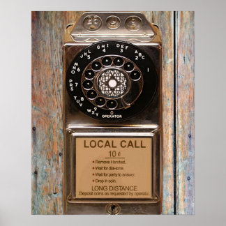 Poster Telefone antigo payphone rotativo robusto