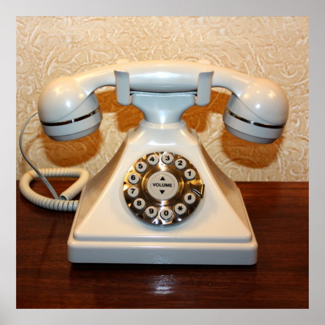 Poster Telefone Branco Discado Vintage Antigo (Frente)