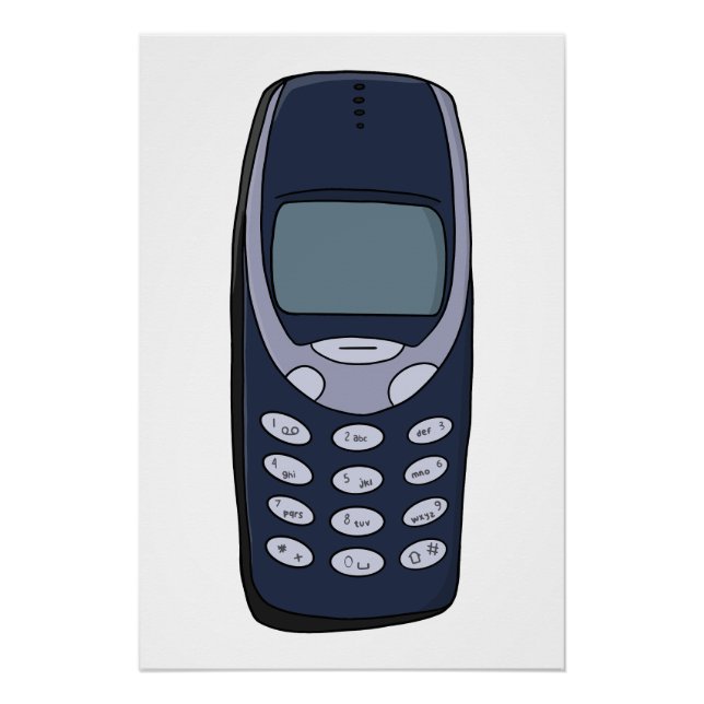 Póster Telefone celular Vintage (Frente)