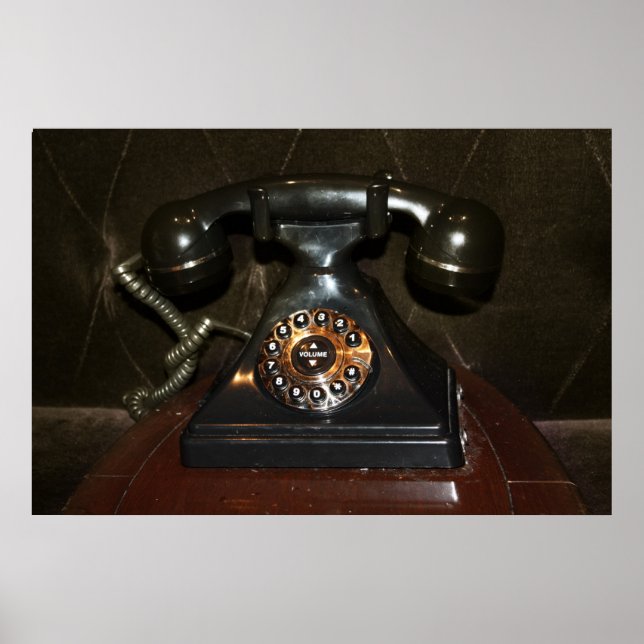Póster Telefone de Discagem Vintage Antigo (Frente)