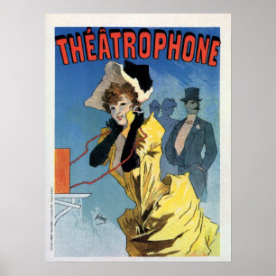 Póster Telefone do teatro Art nouveau e Théâtrophone