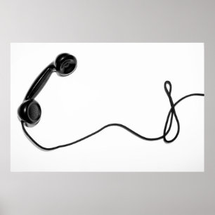 POSTER TELEFONE PRETO DE VINTAGEM EM FASHIONA ANTIGA