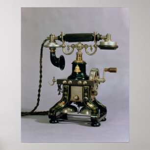 Póster Telefone, serviço telefónico nacional, EUA, 1890