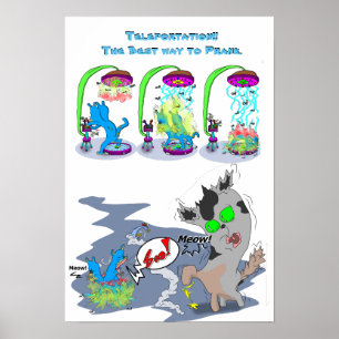 Poster Teleportação! A melhor maneira de Brincadeira.