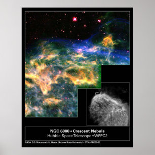 Póster Telescópio crescente de Hubble da nebulosa 6888