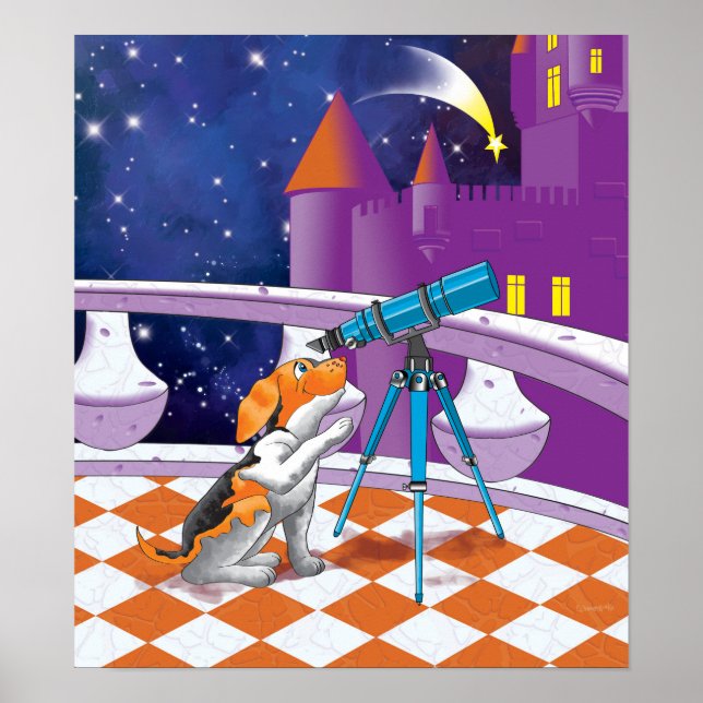 Póster telescópio de cães (Frente)