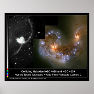 Póster Telescópio de colisão de Hubble das galáxias