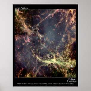 Póster Telescópio de Hubble da nebulosa de caranguejo