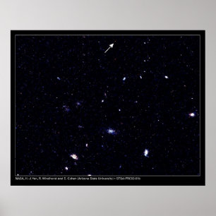 Póster Telescópio distante de Hubble das galáxias