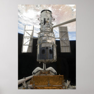 Poster Telescópio espacial de Hubble na baía de carga d