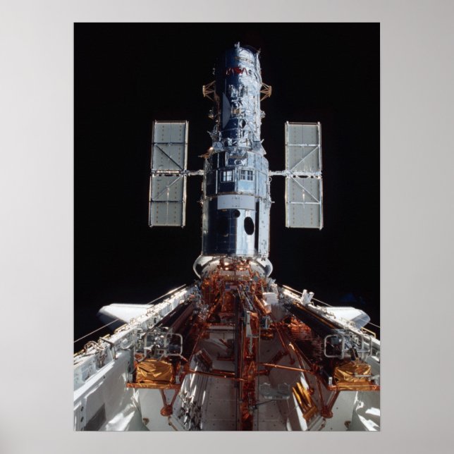 Póster Telescópio Espacial Hubble capturado pela Columbia (Frente)