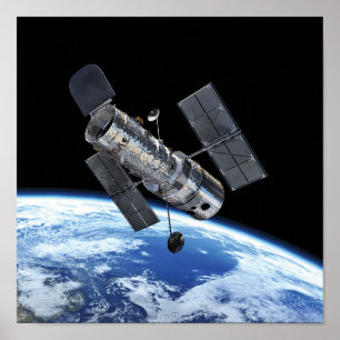 Poster Telescópio Espacial Hubble em Órbita Terrestre Fot