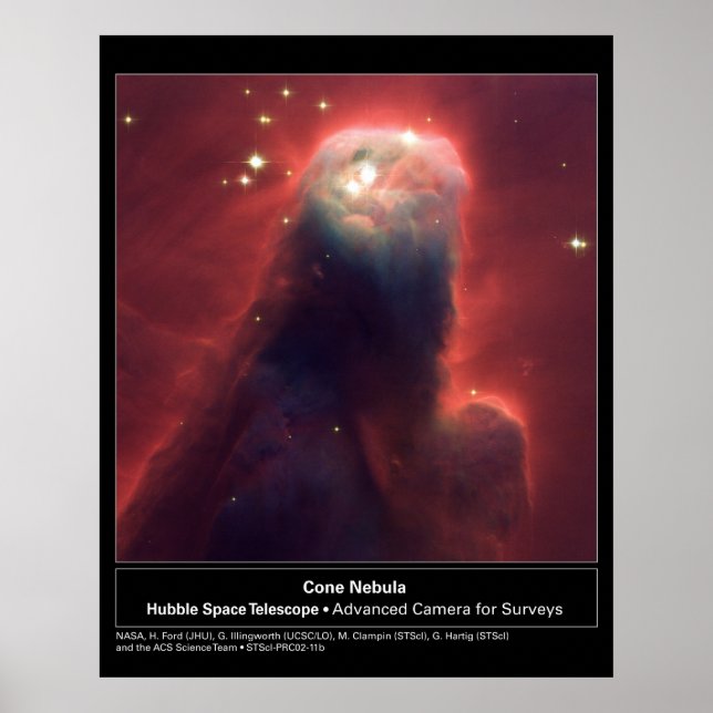 Póster Telescópio Hubble Cone Nebula NGC 2264 (Frente)
