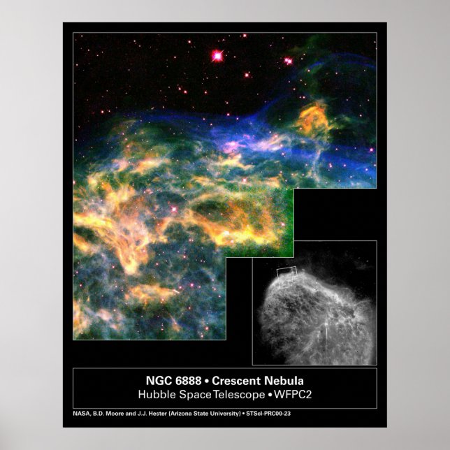 Póster Telescópio Hubble Crescent Nebula 688 (Frente)