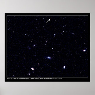 Póster Telescópio Hubble de Galáxias Distantes