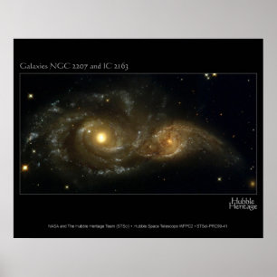 Póster Telescópio quase de colisão de Hubble das galáx