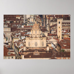 Poster telespectador da cidade italiana,arquitetura,edifí