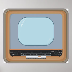 Poster Televisão Antiga e Moída