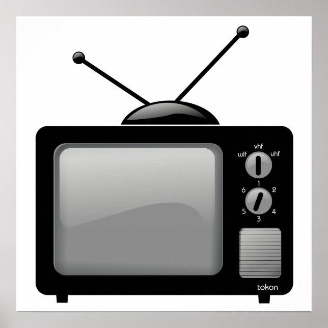 Póster Televisão antiga Vintage (Frente)